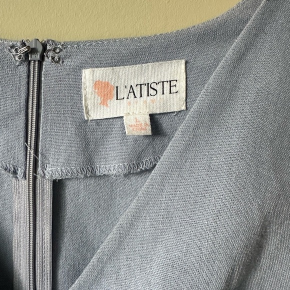 L'atiste Cut Out Mini Dress in Light Blue Size Large - Picture 4 of 5